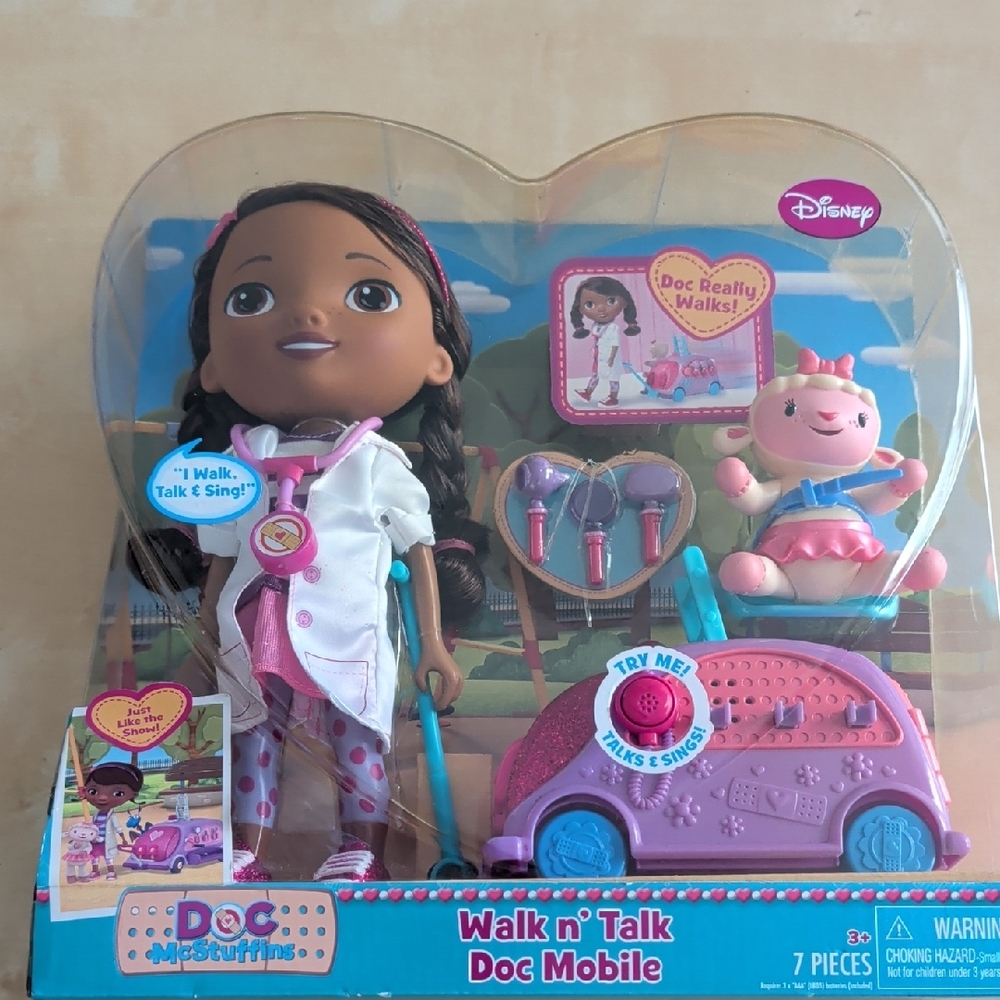 Disney Doc McStuffins Walk n' Talk Mobile - Pink and Blue NEW